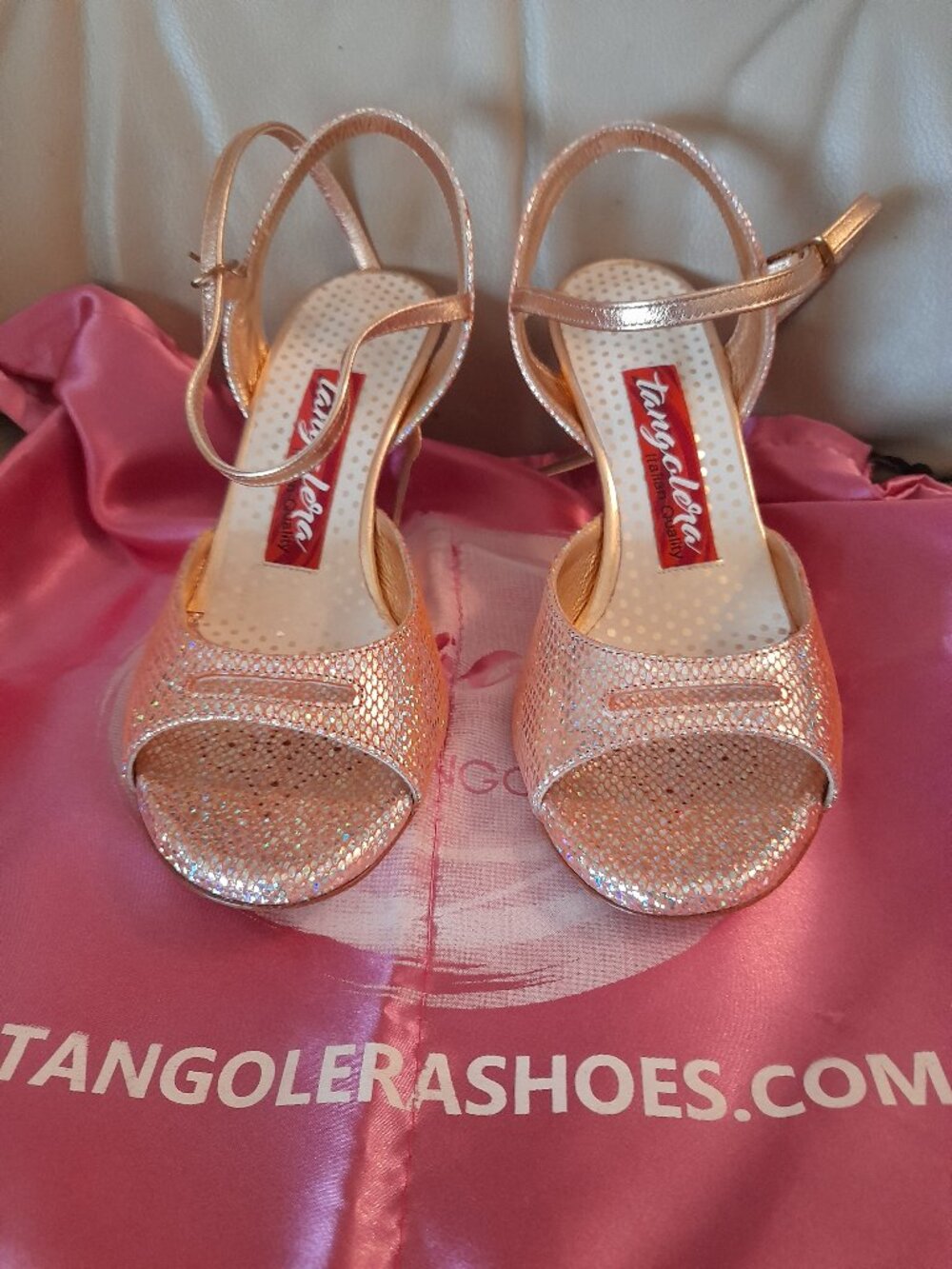 New silver/pink Tangolera shoes size 38